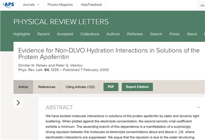 英文文献（BI-200SM）Evidence for non-DLVO hydration interactions in solutions of the protein apoferritin