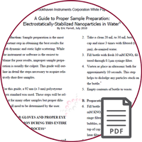 Brookhaven正确样品制备指南 – 水中静电稳定的纳米颗粒